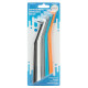 Set of mono-bristled toothbrushes, soft, (black, white, gray, blue, orange), 5 pcs.